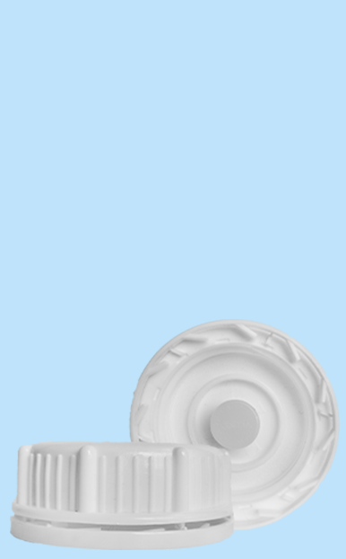 Tapa Rosca 53 mm Arandela con Liner espumado, válvula de ventilación sencilla y cintillo de seguridad -Plastimex