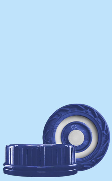 Tapa Rosca 53 mm Arandela con Liner espumado, válvula de ventilación sencilla y cintillo de seguridad -Plastimex