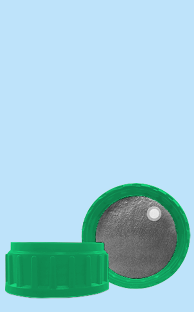 Tapa Rosca 50 mm Liner Plateado de inducción con válvula de ventilación - Plastimex