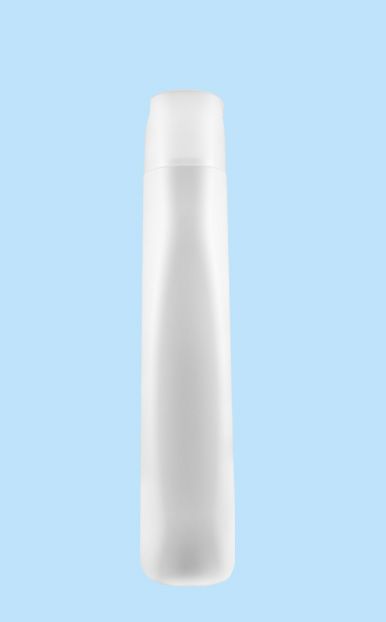 Envase PEAD 400 ml Silueta Shampoo blanco y natural cuello 28 mm para cosméticos
